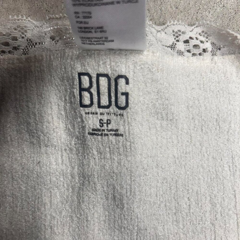 Urban Outfitters BDG Off White Lace Ribbed Crop Top Size Small - Picture 5 of 7